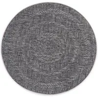DomDeco Outdoorteppich In- & Outdoor Teppich Rund VITO Anthrazit, Ø120 cm, rund, Wetterfest & UV-beständig, schimmelresistent