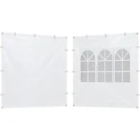 relaxdays Pavillonseitenteil Pavillon-Seitenteile 2er Set, 290x190 cm, weiß