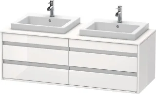 Duravit Ketho Konsolenwaschtischunterbau wandhängend Weiß Hochglanz 1400x550x496 mm - KT6757B2222 KT6757B2222