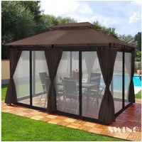 Swing&Harmonie Pavillon LED - Pavillon 3x4m Minzo Garten Pavillion, Solar Pavilion Gartenzelt Designer Pavilon