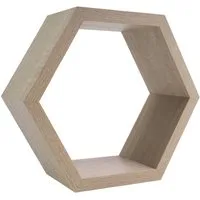 Domax Wandregal Wand‑Regal Sechseck Eiche dekoratives Wandboard in sechseckiger Form