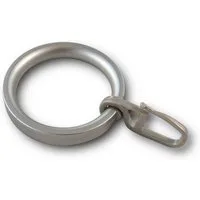 nodeko Gardinenring Vorhangringe Ø 32 x 43 mm, Kunststoff, für Gardinenstangen Ø 16 mm bis 20 mm, (Packung, mit Faltenlegehaken), mit Kerbe zum Einklipsen des Faltenhakens