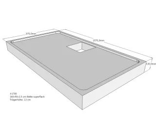 Neuesbad Wannenträger für Bette superflach 160x90x3,5 SD22769