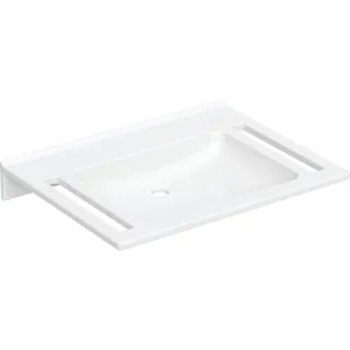 Geberit Publica Waschtisch eckiges Design, mit Ausschnitten, barrierefrei: 70x55cm, 501043111 501043111