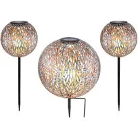 GLOBO LIGHTING LED Solarleuchte, LED fest integriert, Warmweiß, 3er Set Leuchtkugeln Garten-kugeln Solarlicht Ideen Gartenbeleuchtung