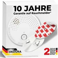 dedura Rauchmelder (Set inkl. Magnethalter mit 10 Jahre Garantie BSI Zertifiziert EN14604)