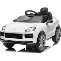 LALAHO Elektro-Kinderauto Kinder Elektroauto Porsche Cayenne Geländewagen Fernsteuerung, 2,4G-Fernbedienung, mit MP3, Musik, Hupe, LED-Leuchten