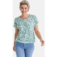 STOOKER WOMEN Kurzarmshirt STCLEA Print T-Shirt Regular Fit T-Shirt Spitzen- Shirt für Damen