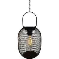 Meinposten LED Gartenleuchte Solarleuchte Metall Gartenbeleuchtung warm weiß schwarz Lampe, LED fest integriert, warmweiß