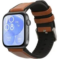 kwmobile Smartwatch-Armband Leder Armband für Huawei Watch Fit 3 / Fit 4, Ersatzarmband für Fitnesstracker mit Uhrenverschluss