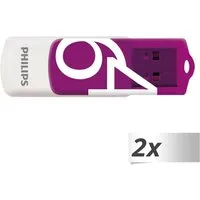 Philips USB 2.0 2-Pack 64GB Vivid Edition Magic Purple USB-Stick