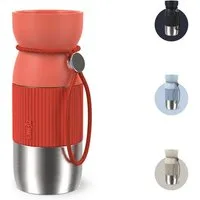 Emsa Thermobecher beYou Cup, 1-tlg., Edelstahl, Polypropylen, Silikon, 0,36 Liter, aromatischer Trinkgenuss, 100% dicht, mit Trageband