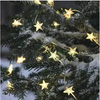 Lights4fun LED-Lichterkette 50er LED Stern Lichterkette außen