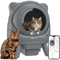 AmiCura Katzenecktoilette 2026 katzenklo selbstreinigend 95L/12 selbstreinigende katzentoilette, XXL Katzenklo 95L+12L, 50 dB leise, sicher für mehrere Katzen