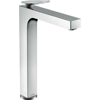 hansgrohe Axor Citterio Waschtischarmatur 39151000 für Waschschüssel, mit Ablaufgarnitur, Hebelgriff, Rautenschliff, chrom