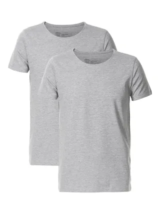 Petrol Industries - Lot de 2 t-shirts basiques à col rond Hommes - Gris