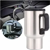 LA CUTE Thermobecher isolierte Auto Heiz-Thermoskanne Warmhaltebecher, Edelstahl, Hält Getränke dank 12V-Anschluss im Auto warm