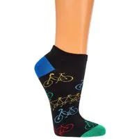 Wowerat Sneakersocken 2 Paar Fun Sneakersocken, Fahrrad Motiv, Sneaker Spaß Socken