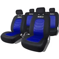 OMAC Autositzbezug SPARCO Schonbezüge Autositzbezüge Universell Blau Vorne Hinten, Atmungsaktiv,kompatibel mit Seitenairbag