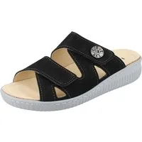Longo LONGO Damen Pantolette schwarz helle Sohle Nubukleder - Größe: 37 Pantolette Wechselfußbett