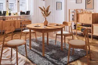 Esstisch Tisch Massivholztisch SAGA Buche massiv 120x120 cm