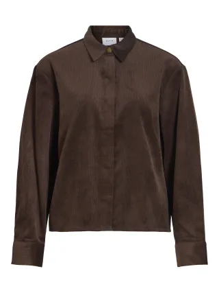 VILA - VICOURDIE L/S SHIRT - NOOS Coffee Bean - Gr. - 38
