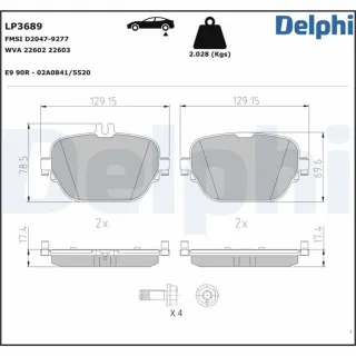 Delphi Bremsbel?ge hinten Mercedes Cls E-Klasse Eqc Glc