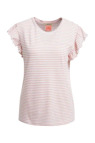 Smith&Soul - Relaxed T-Shirt Cap Sleeves Striped peach - Gr. - XXL