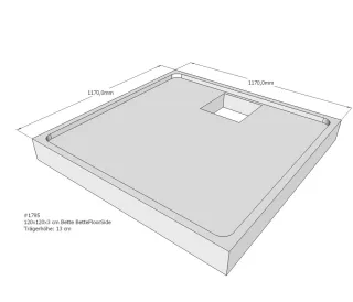 Neuesbad Wannenträger für Bette Floor Side 1200x1200 SD21069