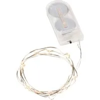 Linder Exclusiv GmbH LED-Lichterkette, Draht silber Batterie 0,45m 10 LEDs warmweiß für Innen