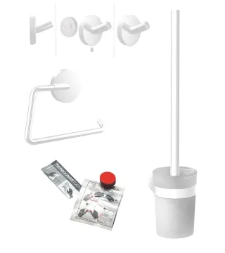 EMCO Starter-Set round, weiss Papierhalter, Bürstengarnitur, Haken, 439813900 439813900