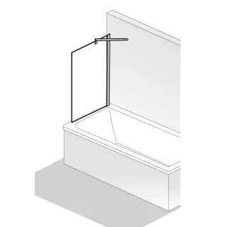 HSK Badewannenaufsatz pendelbar, Alu silber-matt, 163500 163500-01