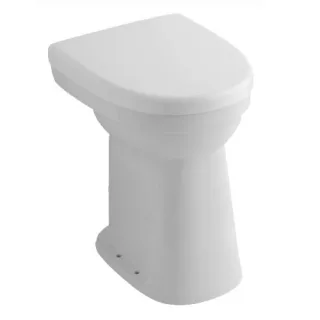 Neuesbad Stand-Flachspül-WC, erhöht (10 cm), weiss, Abgang senkrecht, mit Sitz und Spülkasten