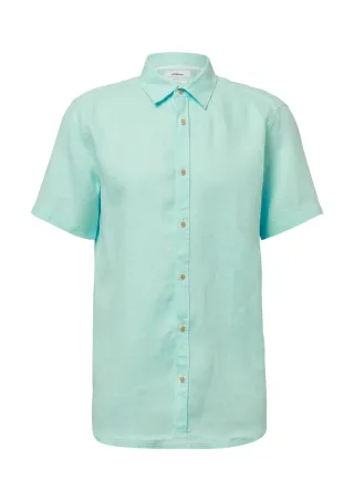 s.Oliver Red Label - Regular Fit: Leichtes Kurzarmhemd aus 100% Leinen blau - Gr. - XXL