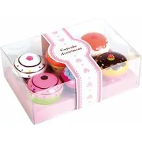 Lelin Lernspielzeug 40128 Holz - Cupcakes - Muffins Set. 6 teilig