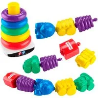 Fisher-Price® Steckspielzeug Farbring-Pyramide und Perlen zum Zusammenstecken