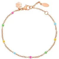 Hey Happiness Armkette mit Charms Farbharmonie, wasserfest, Farbfrohes Edelstahlarmband Damen mit bunten Perlen