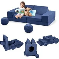 GarveeMore Kindersofa 12-teiliges,modulares Spielsofa für Kinder Förderung Kreativität, Ecksofa für Schlafzimmer- und Spielzimmermöbel zum Schlafen und Lesen