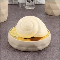 LikeKa Badaccessoire-Set Goldeffekt Seifenspender Toilettenbürste Seifenschale Kosmetikeimer