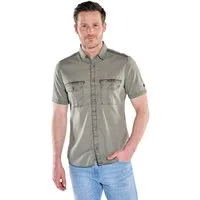 Engbers Kurzarmhemd Herren Sportives Hemd im Safari-Look, Oliv