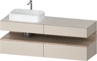 Duravit Qatego Konsolenwaschtischunterbau wandhängend Taupe Matt 1600x550x600 mm - QA4777055910010 QA4777055910010