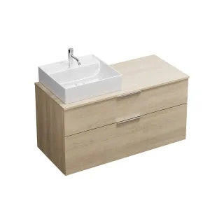 Burgbad Keramik Waschtisch-Set Eqio Eiche Dekor Cashmere/Alpinweiss, SGUQ120LF3180C0001 SGUQ120LF3180C0001