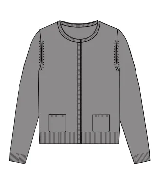 CLARINA - NOS Rdh.-Cardigan, 1/1 Arm,uni 810 granit mel. - Gr. - 42