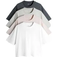 The Set T-Shirt The Set verkürzte, kastige T-Shirts, 4er-Pack (4-tlg)