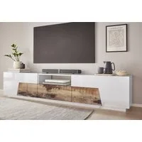 Home affaire Lowboard ALIEN- TV-Board, mit 4 Türen, 1 Schublade und 1 offenes Fach, TV-Kommode Breite ca. 220 cm "Made in Italy"