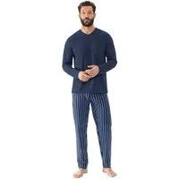 Mey Schlafanzug Straight (2 tlg) Langarm-Shirt mit Brusttasche