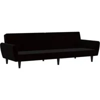 vidaXL Sofa Schlafsofa 2-Sitzer Schwarz Samt, 1 Teile