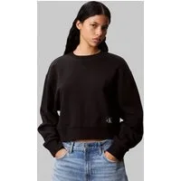 Calvin Klein Jeans Sweatshirt FRENCH TERRY WOVEN LABEL CREW Regular fit mit Rundhalsausschnitt
