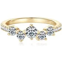 ROUGEMONT Verlobungsring Extravaganter Moissanit Ring Verlobungsring Eternity +Zertifikat, Echtschmuck mit Zertifikat