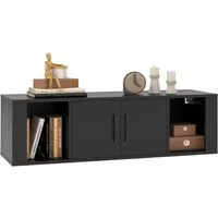 COSTWAY Hängeschrank mit 4 Fächern & 2 Türen Lowboard für Fernseher, 108cm